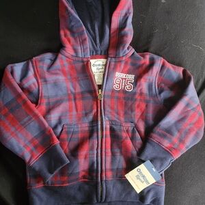 OshKosh B'gosh Kids Hoodie - Navy and Red Plaid